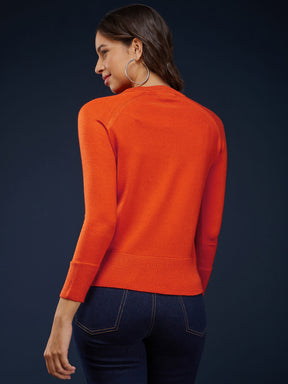 LivSoft Raglan Sleeves Sweater - Orange