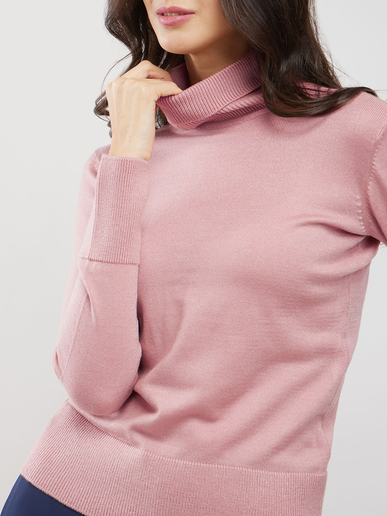 LivSoft Turtle Neck Sweater - Pink