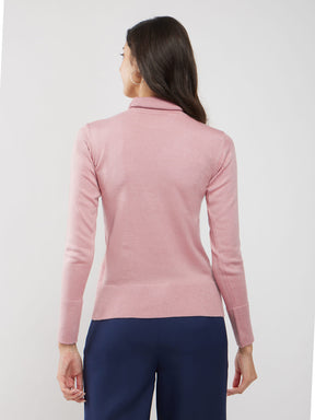 LivSoft Turtle Neck Sweater - Pink