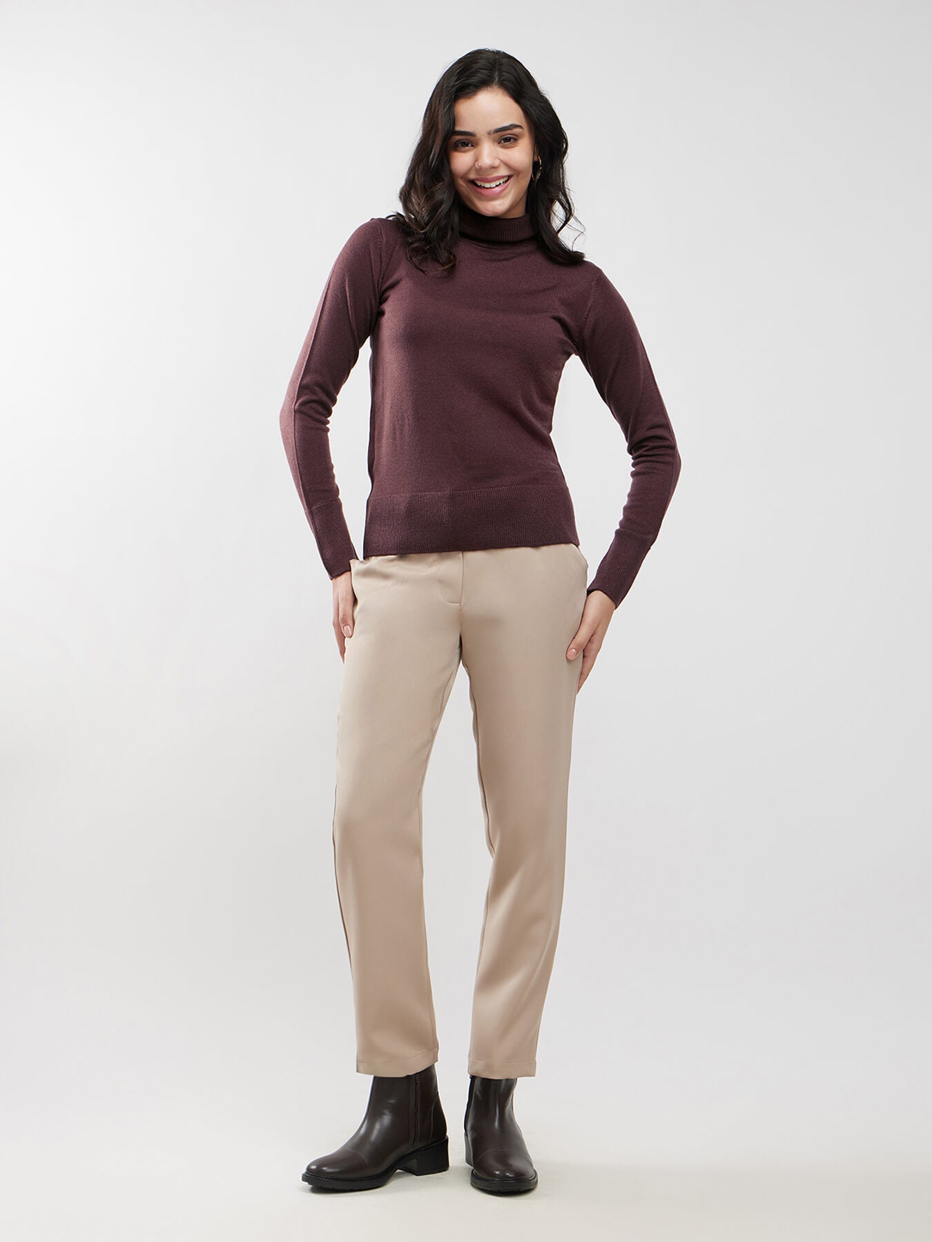 LivSoft Turtle Neck Sweater - Brown