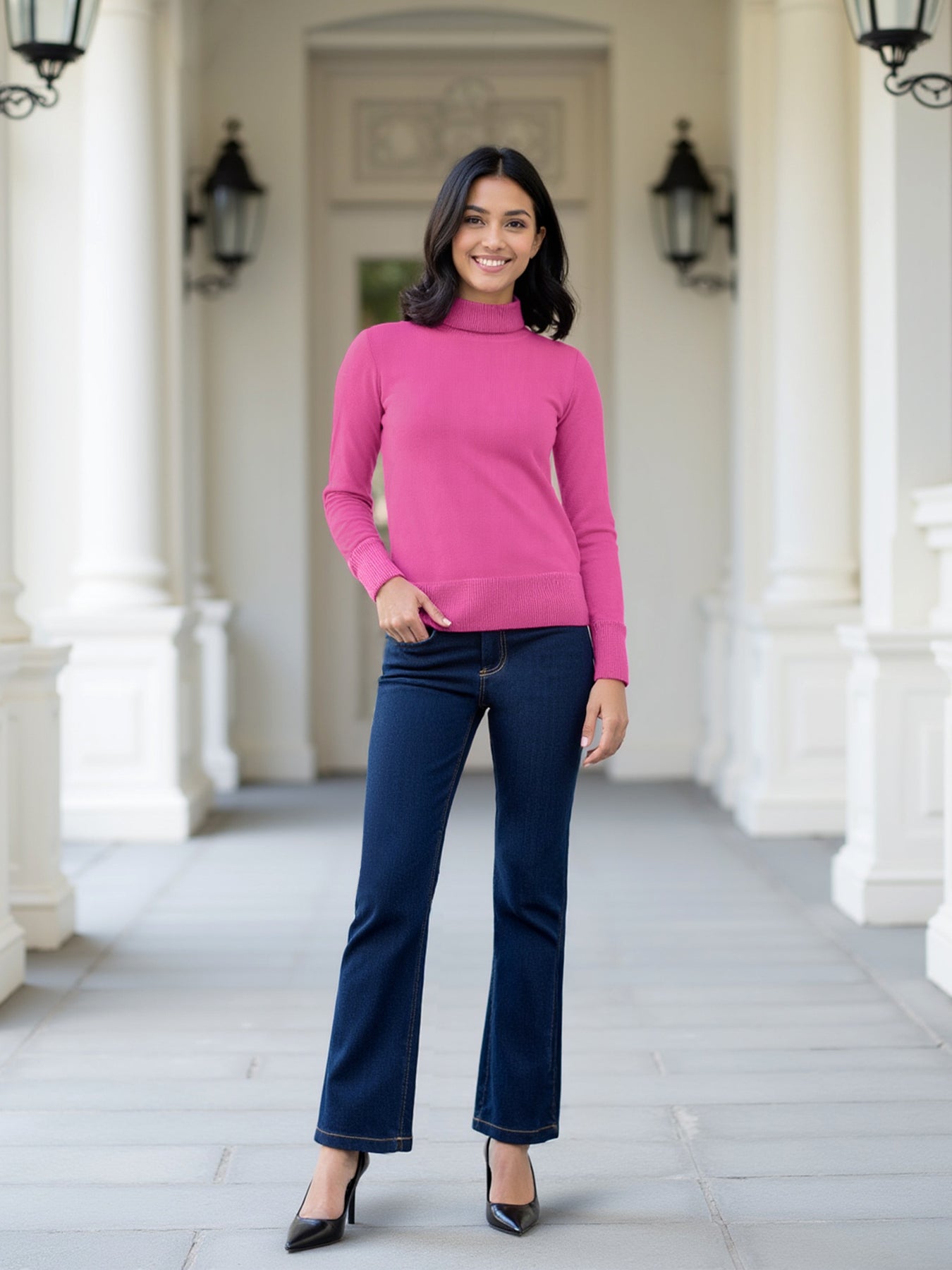 LivSoft Turtle Neck Sweater - Pink