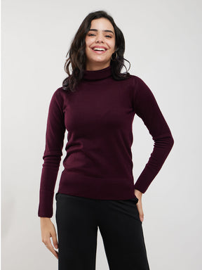 LivSoft Turtle Neck Sweater - Wine