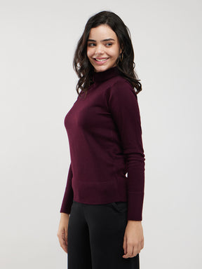 LivSoft Turtle Neck Sweater - Wine