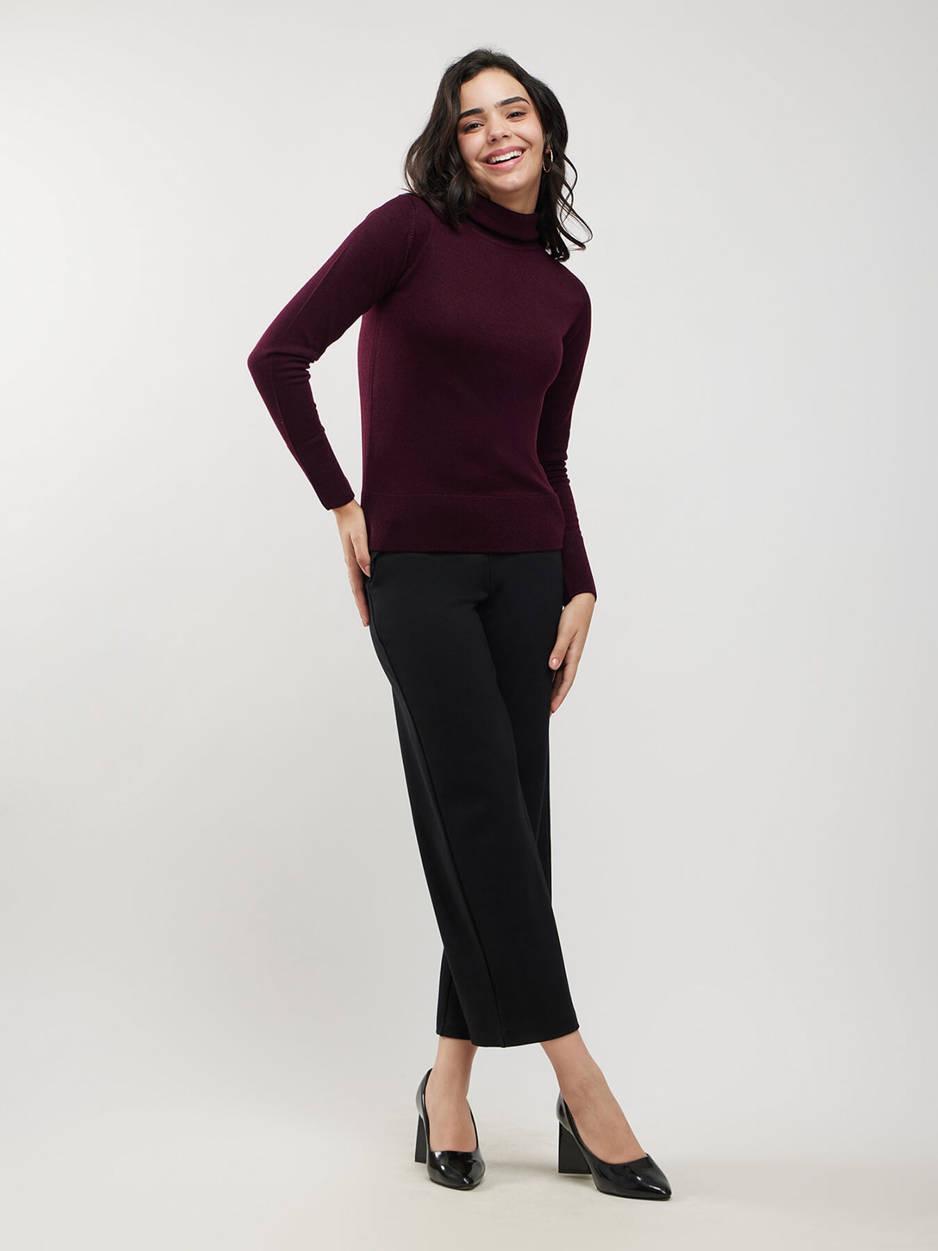 LivSoft Turtle Neck Sweater - Wine