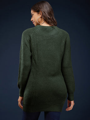 LivSoft Pearl Knit Sweater Tunic - Olive