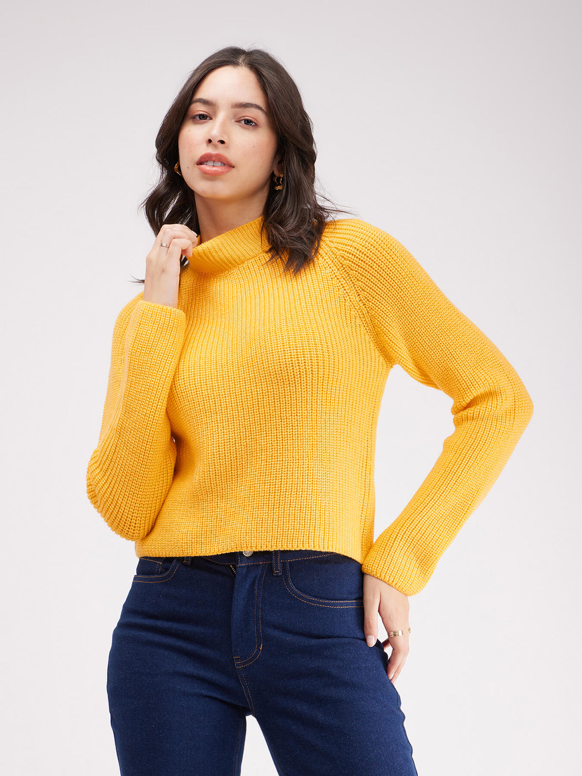 LivSoft Pearl Knit Cropped Sweater - Yellow