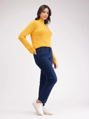 LivSoft Pearl Knit Cropped Sweater - Yellow