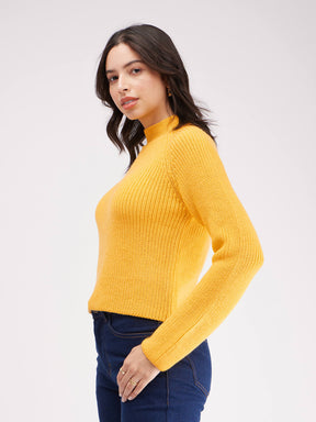 LivSoft Pearl Knit Cropped Sweater - Yellow