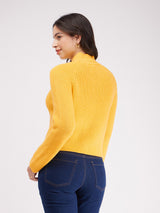 LivSoft Pearl Knit Cropped Sweater - Yellow