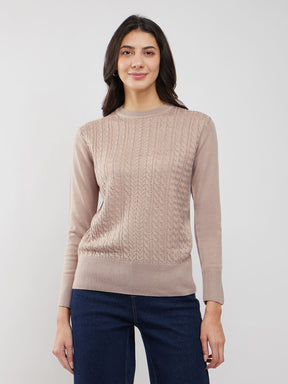 LivSoft Cable Knit Sweater - Beige