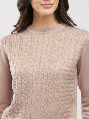 LivSoft Cable Knit Sweater - Beige