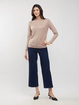 LivSoft Cable Knit Sweater - Beige