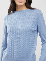 LivSoft Cable Knit Sweater - Light Blue