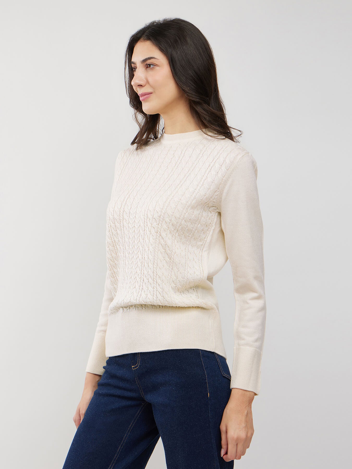 LivSoft Cable Knit Sweater - Off White