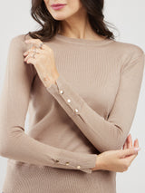 LivSoft Button Detail Sweater - Beige