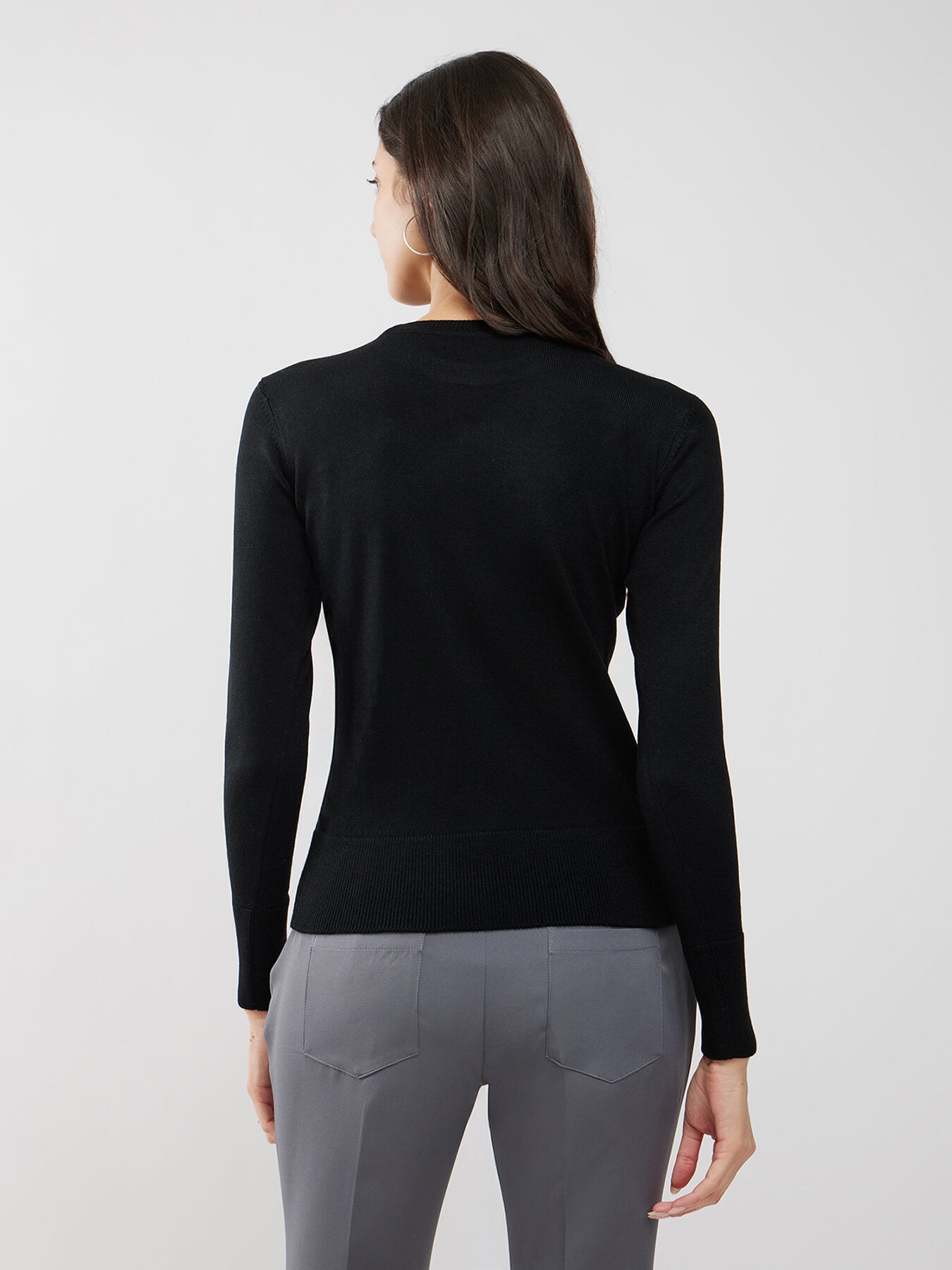 LivSoft Button Detail Sweater - Black