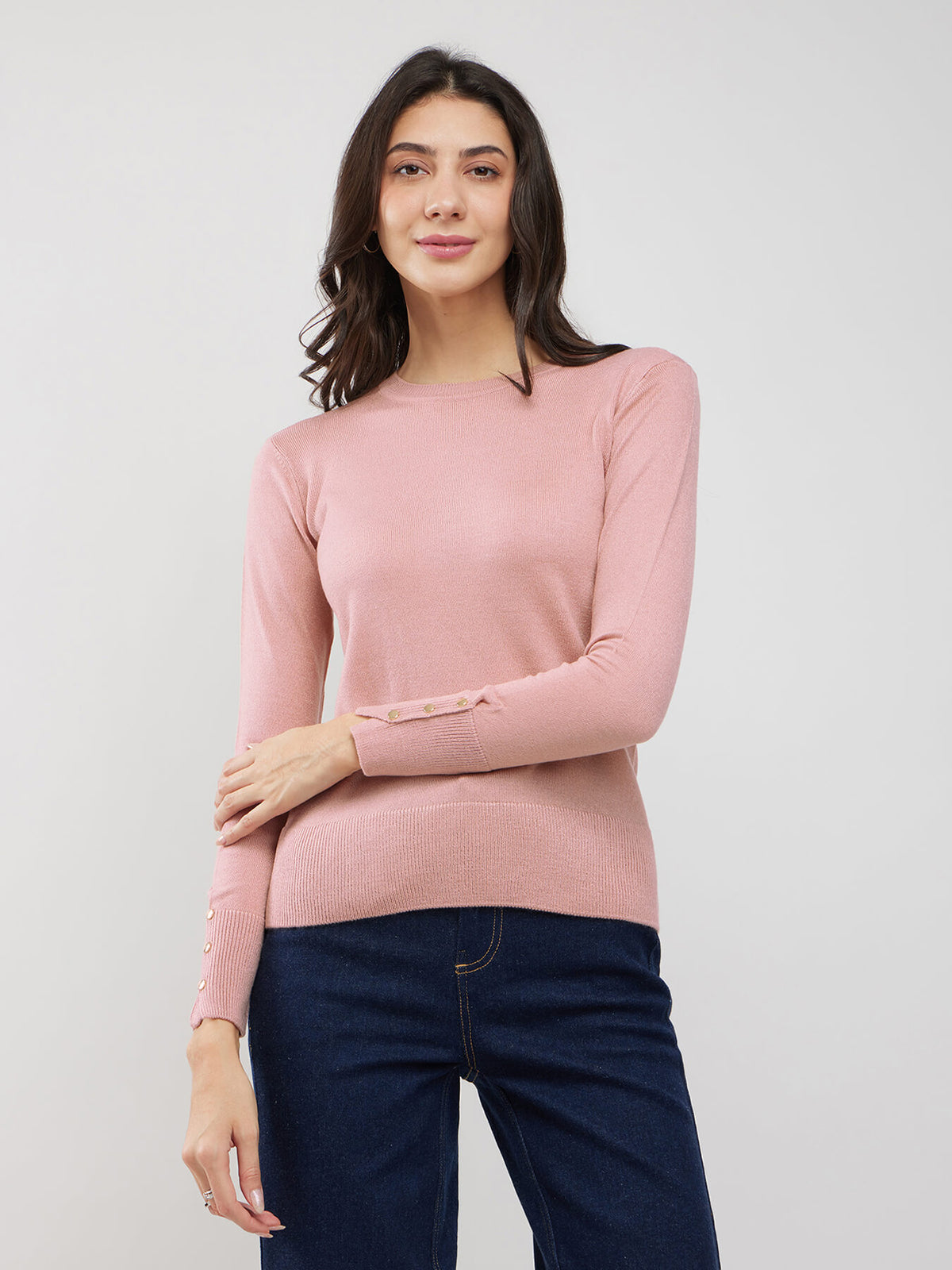 LivSoft Button Detail Sweater - Blush