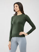 LivSoft Button Detail Sweater - Olive