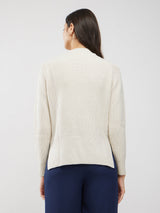 LivSoft Rib Knit High Neck Sweater - Off White