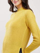 LivSoft Rib Knit High Neck Sweater - Yellow