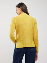 LivSoft Rib Knit High Neck Sweater - Yellow