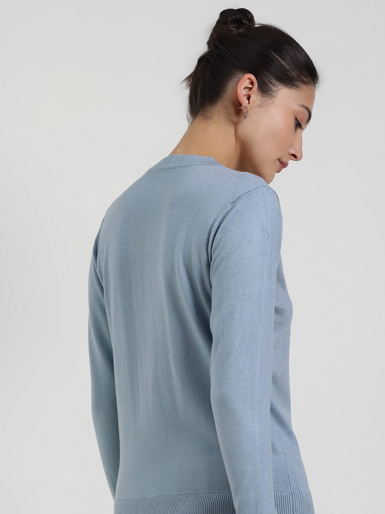 LivSoft V-Neck Sweater - Light Blue