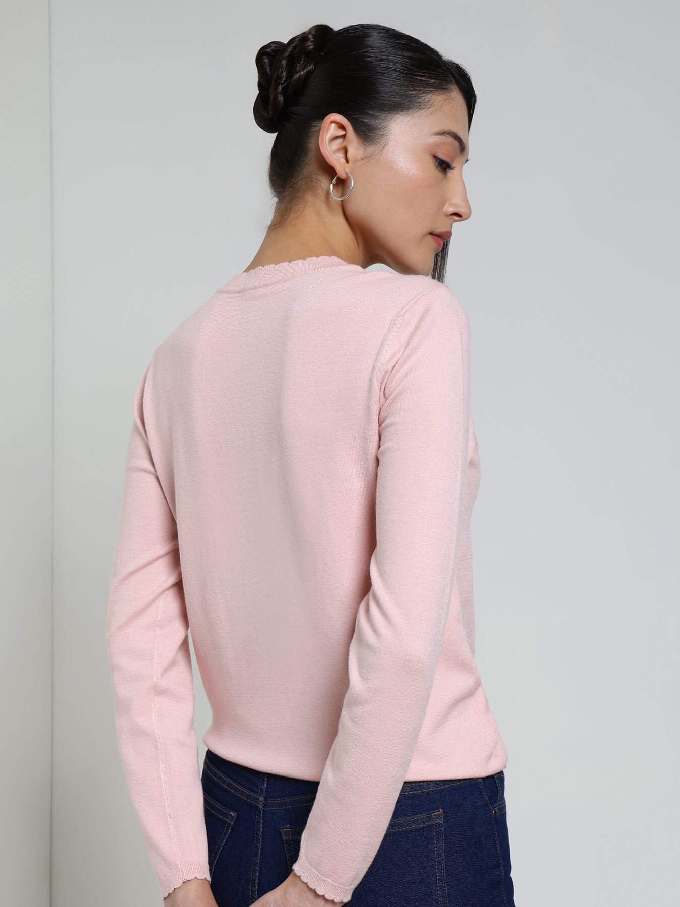 Ultra LivSoft Round Neck Sweater - Pink