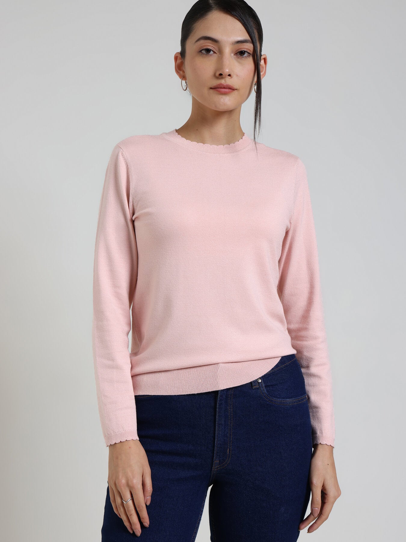 Ultra LivSoft Round Neck Sweater - Pink