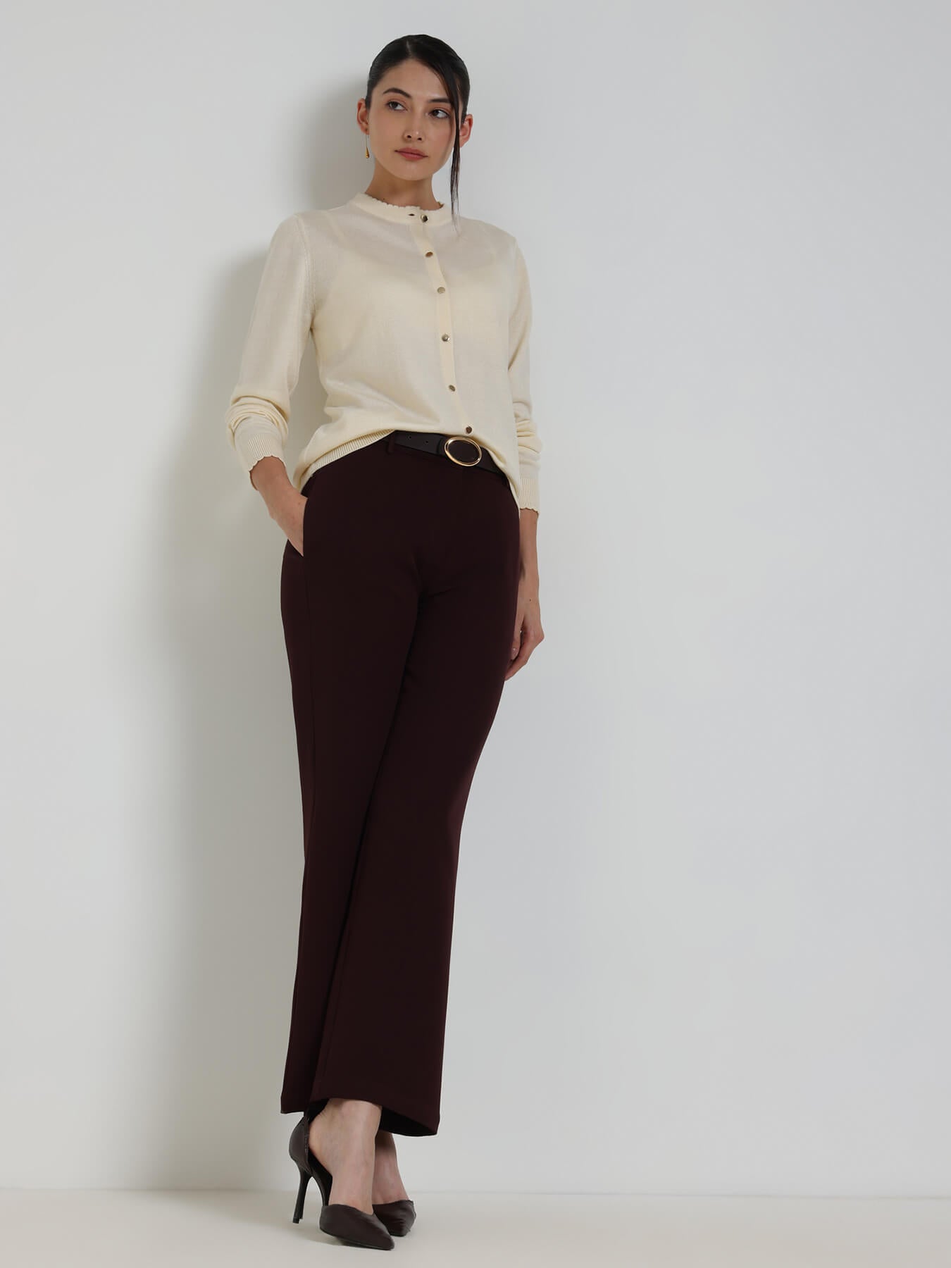 LivSoft Round Neck Cardigan - Off White