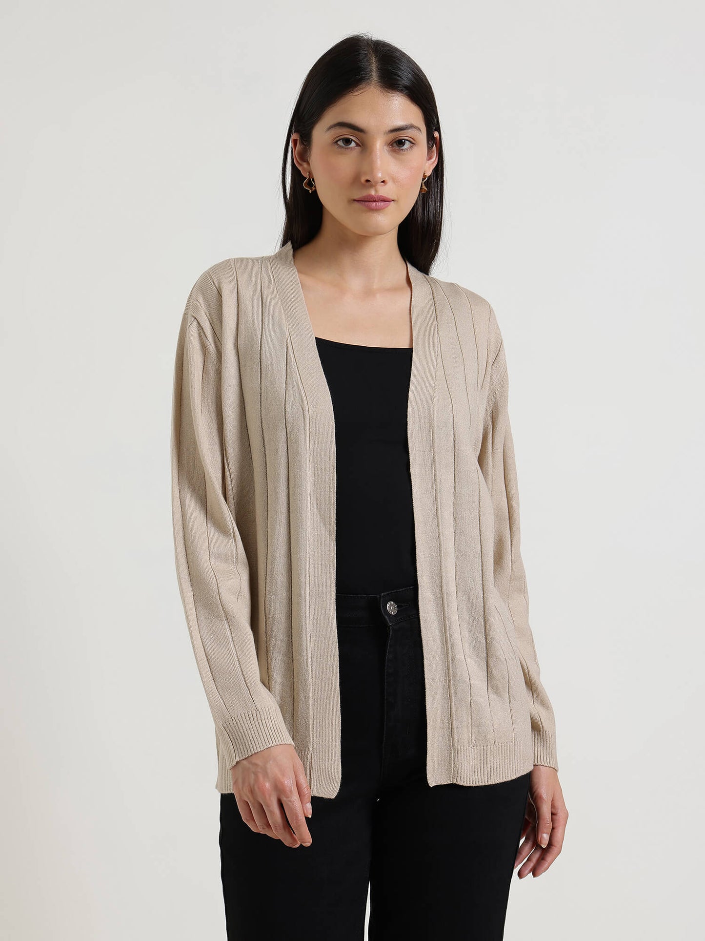 LivSoft V-Neck Shrug - Beige