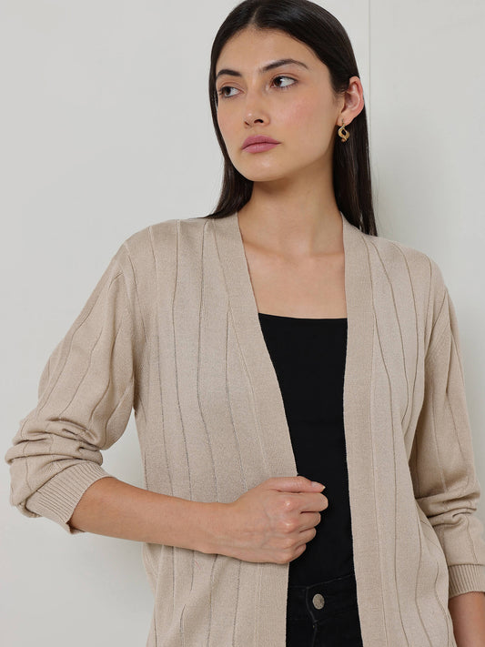 LivSoft V-Neck Shrug - Beige