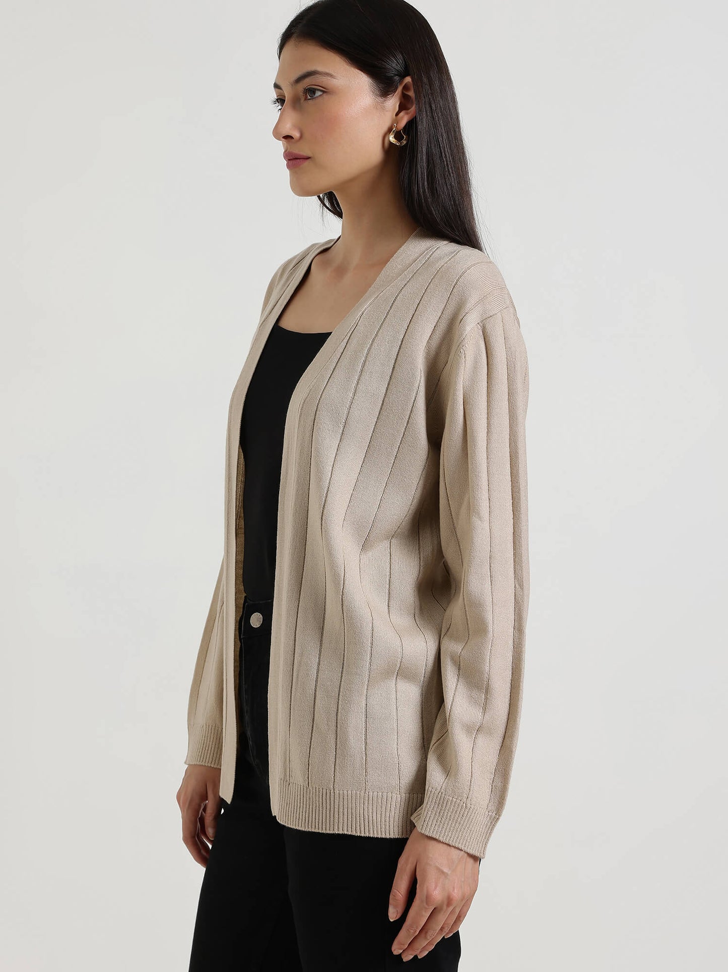 LivSoft V-Neck Shrug - Beige