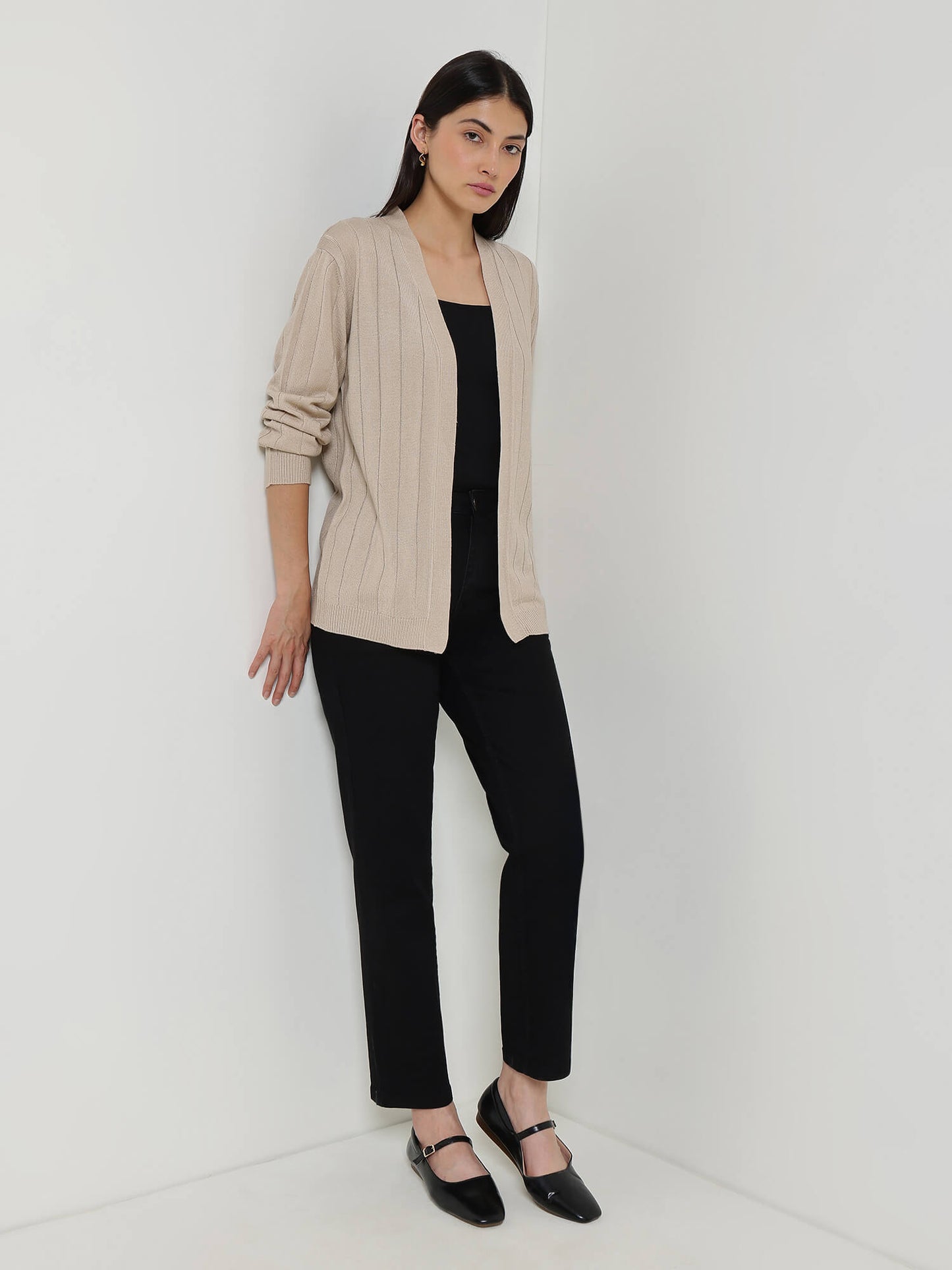 LivSoft V-Neck Shrug - Beige