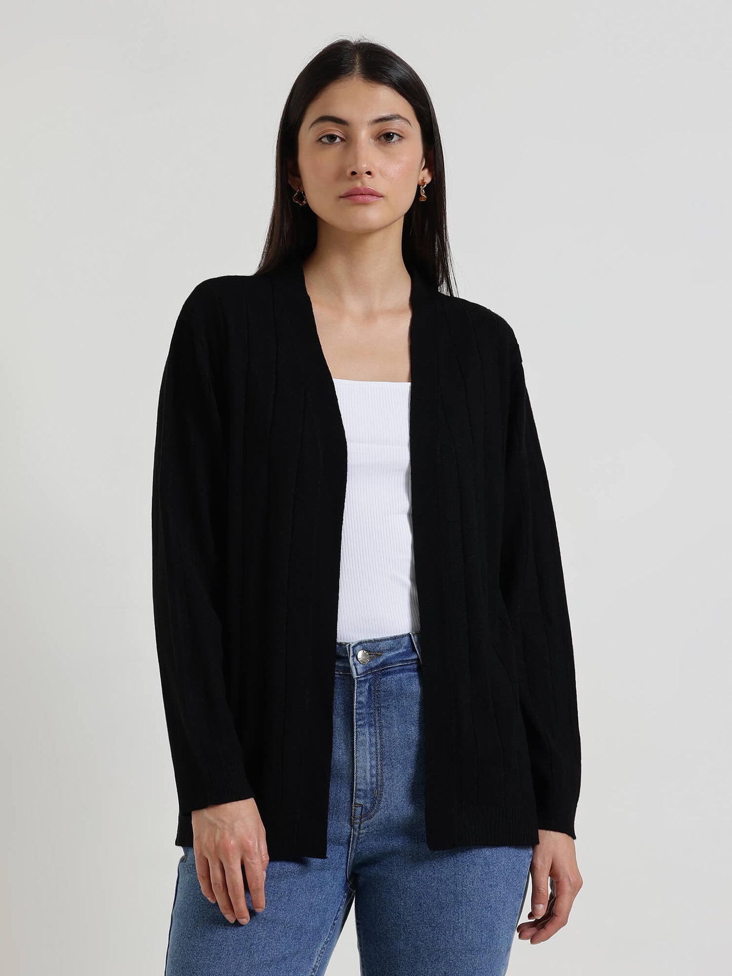 LivSoft V-Neck Shrug - Black