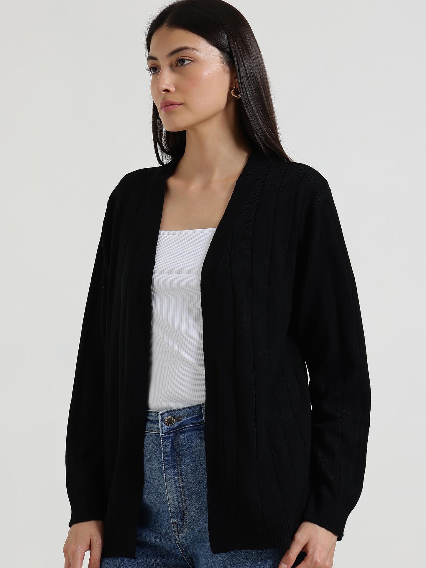 LivSoft V-Neck Shrug - Black
