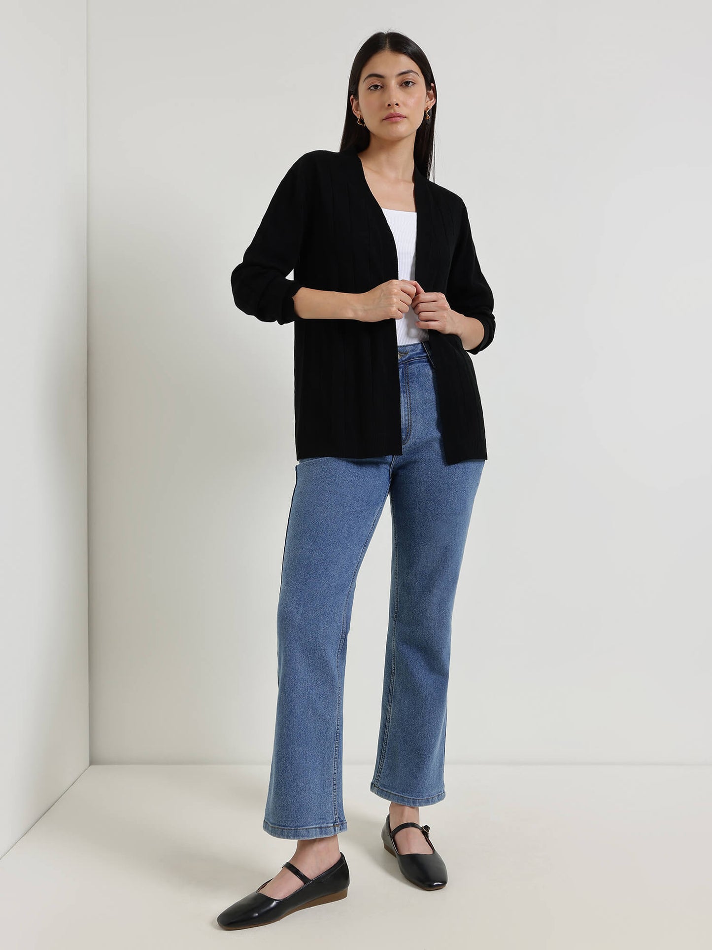 LivSoft V-Neck Shrug - Black