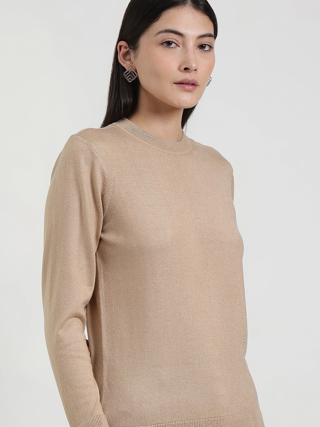 LivSoft Round Neck Sweater - Beige