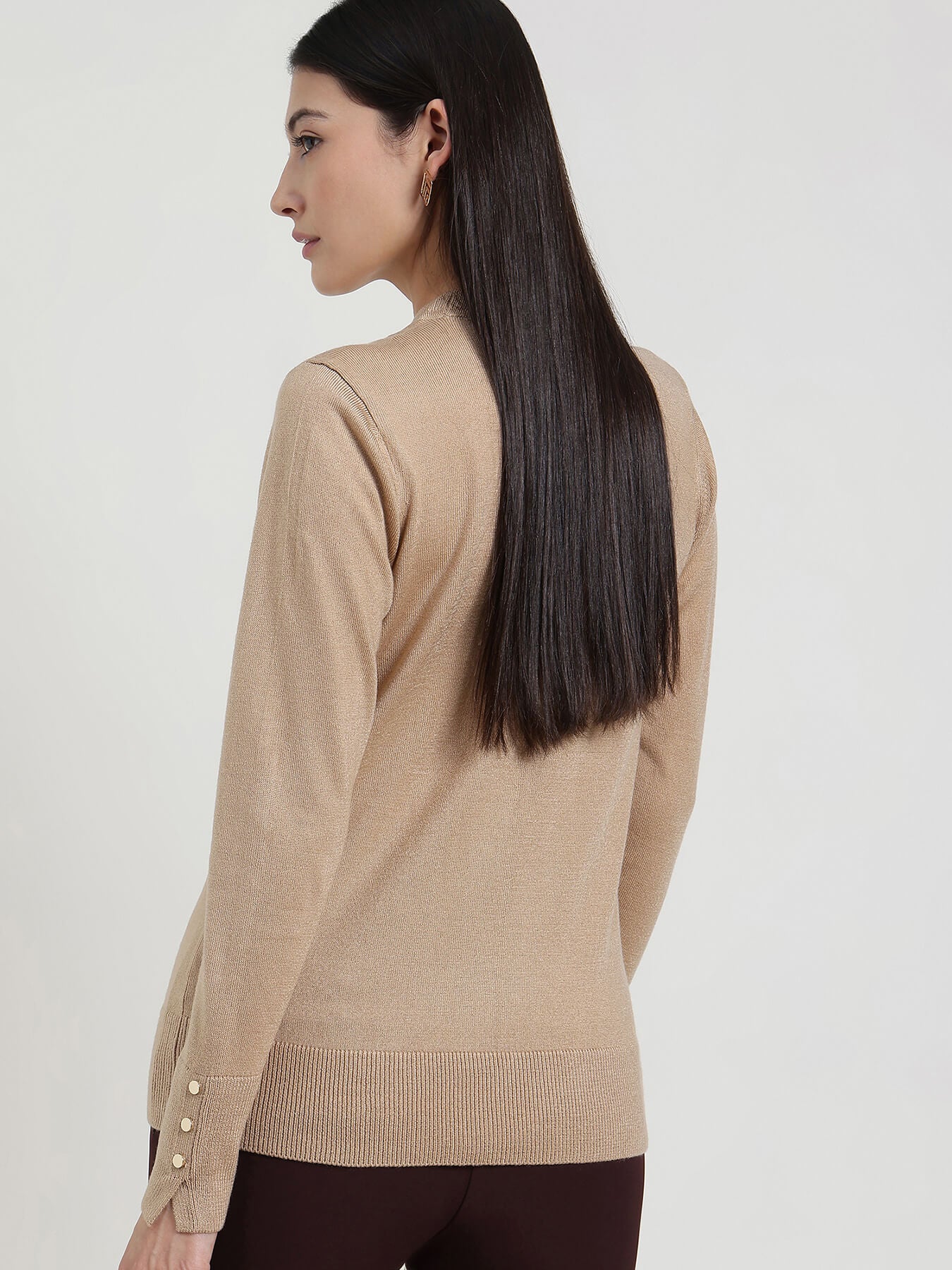 LivSoft Round Neck Sweater - Beige