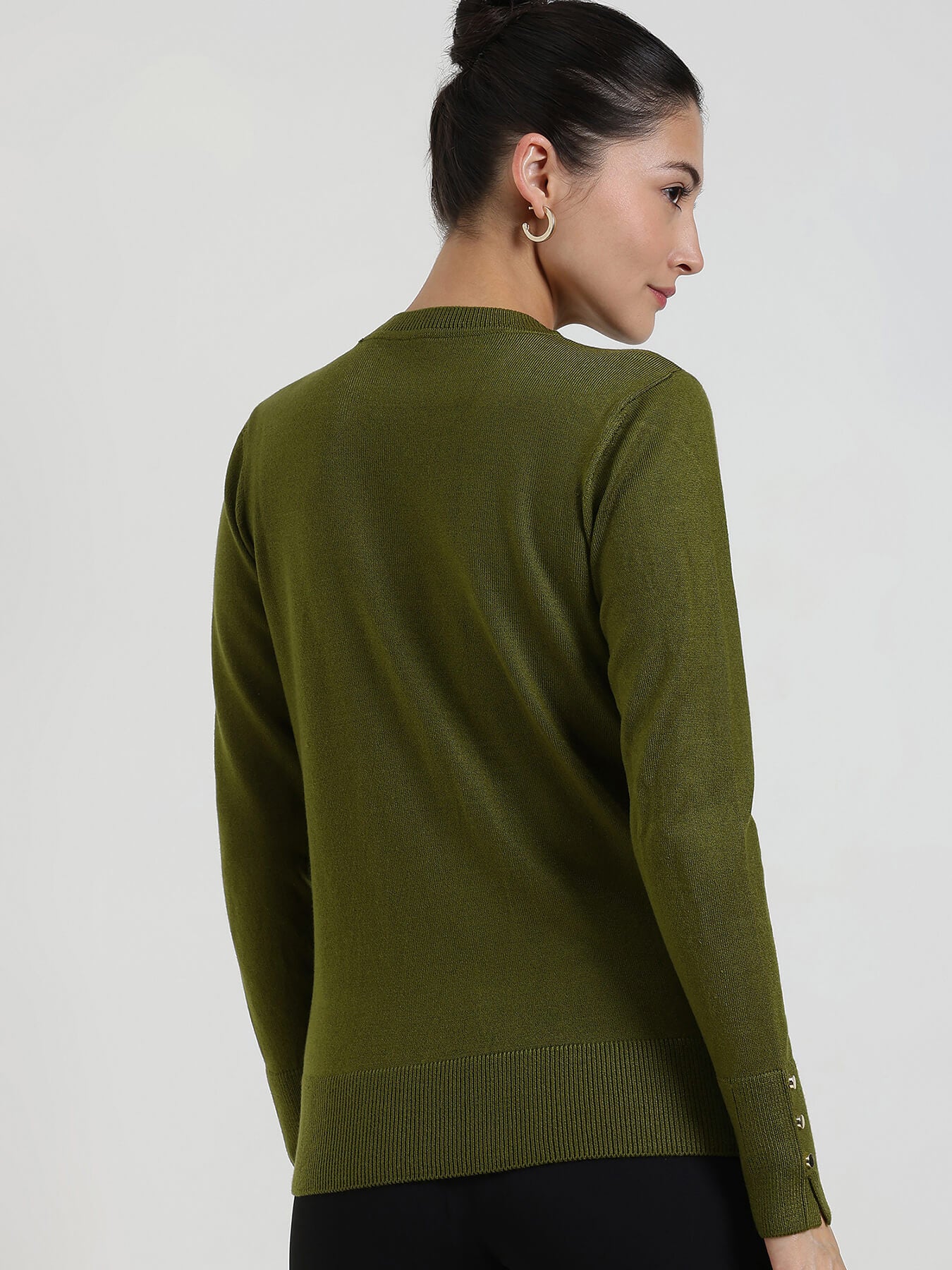 LivSoft Round Neck Sweater - Olive