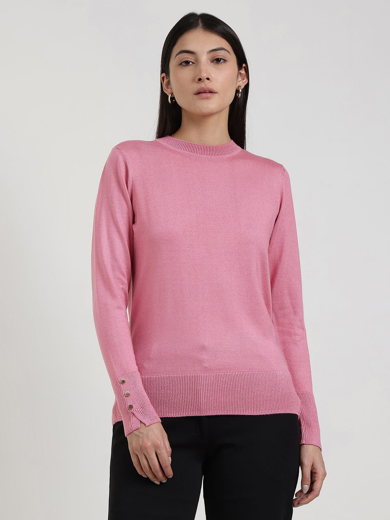 LivSoft Round Neck Sweater - Pink