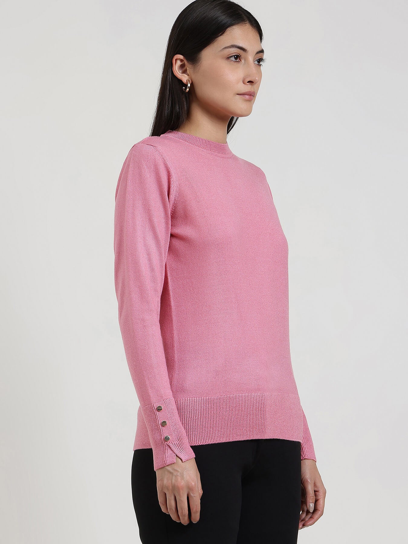 LivSoft Round Neck Sweater - Pink
