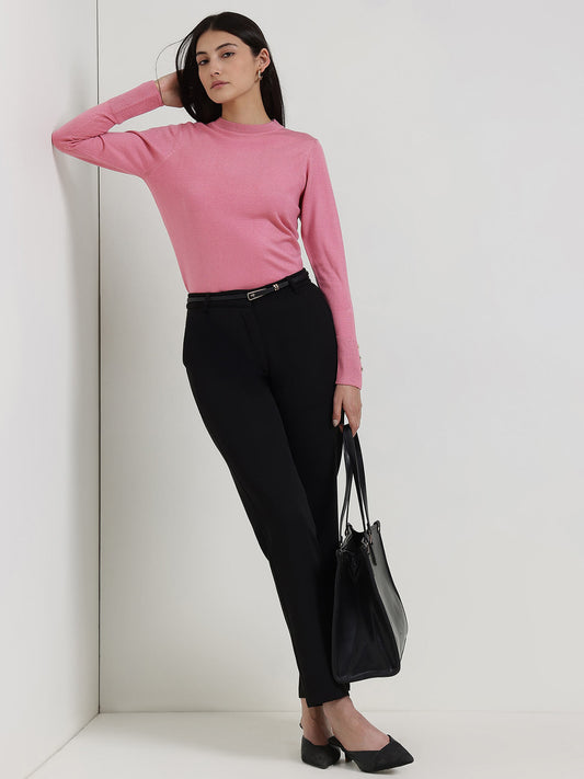 LivSoft Round Neck Sweater - Pink