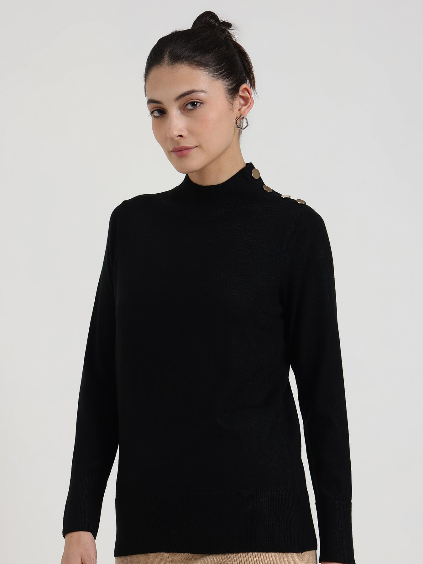 LivSoft High Neck Sweater - Black