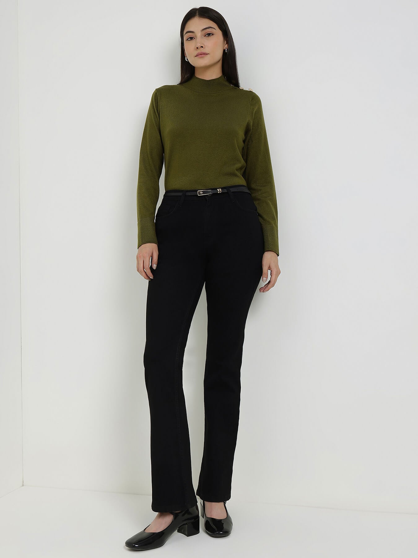 LivSoft High Neck Sweater - Olive