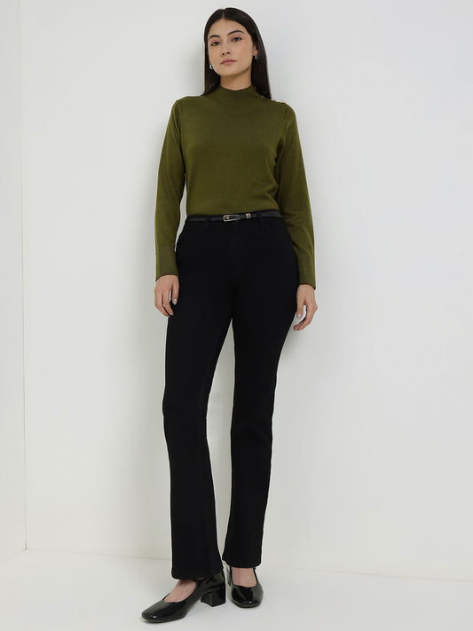 LivSoft High Neck Sweater - Olive