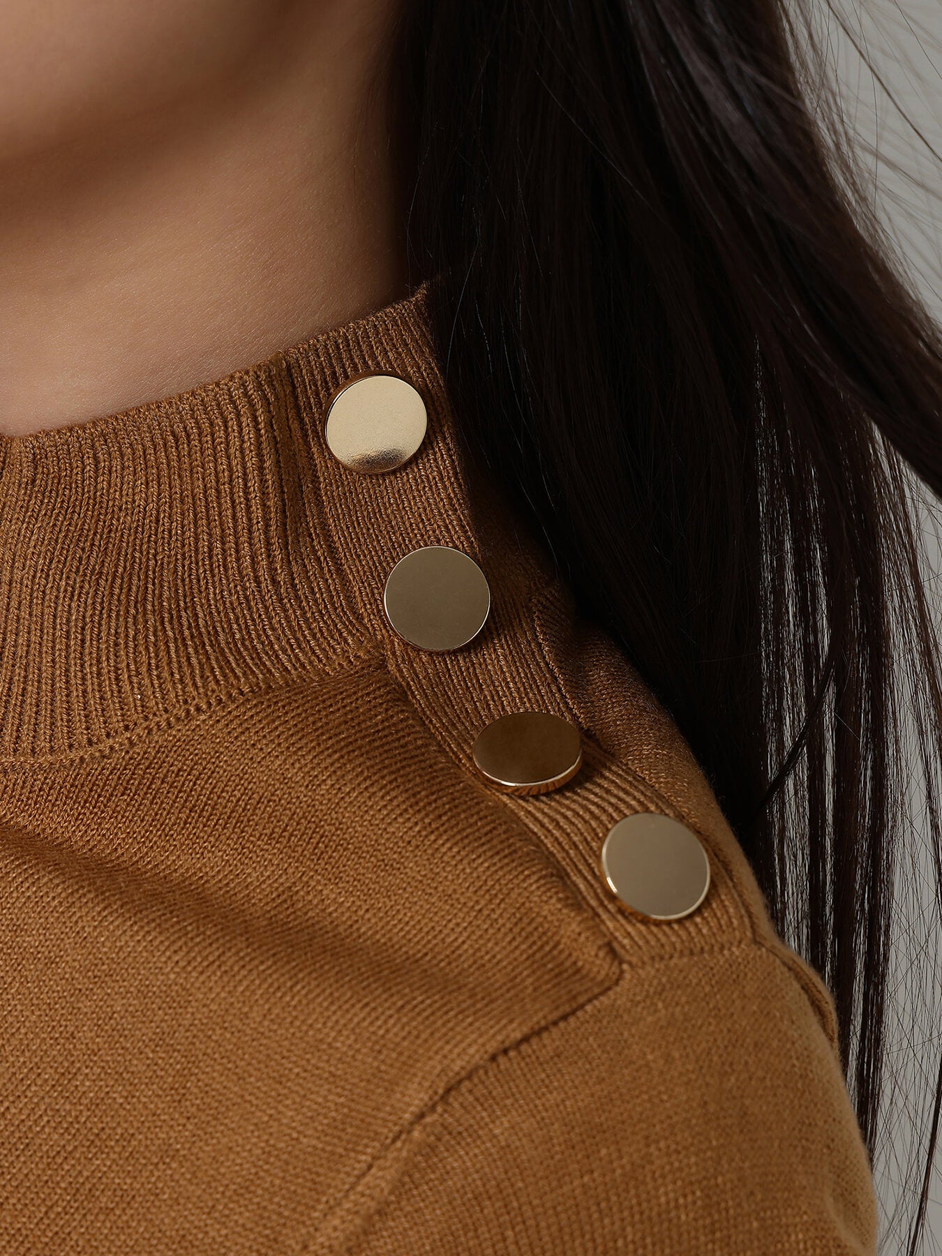 LivSoft High Neck Sweater - Brown