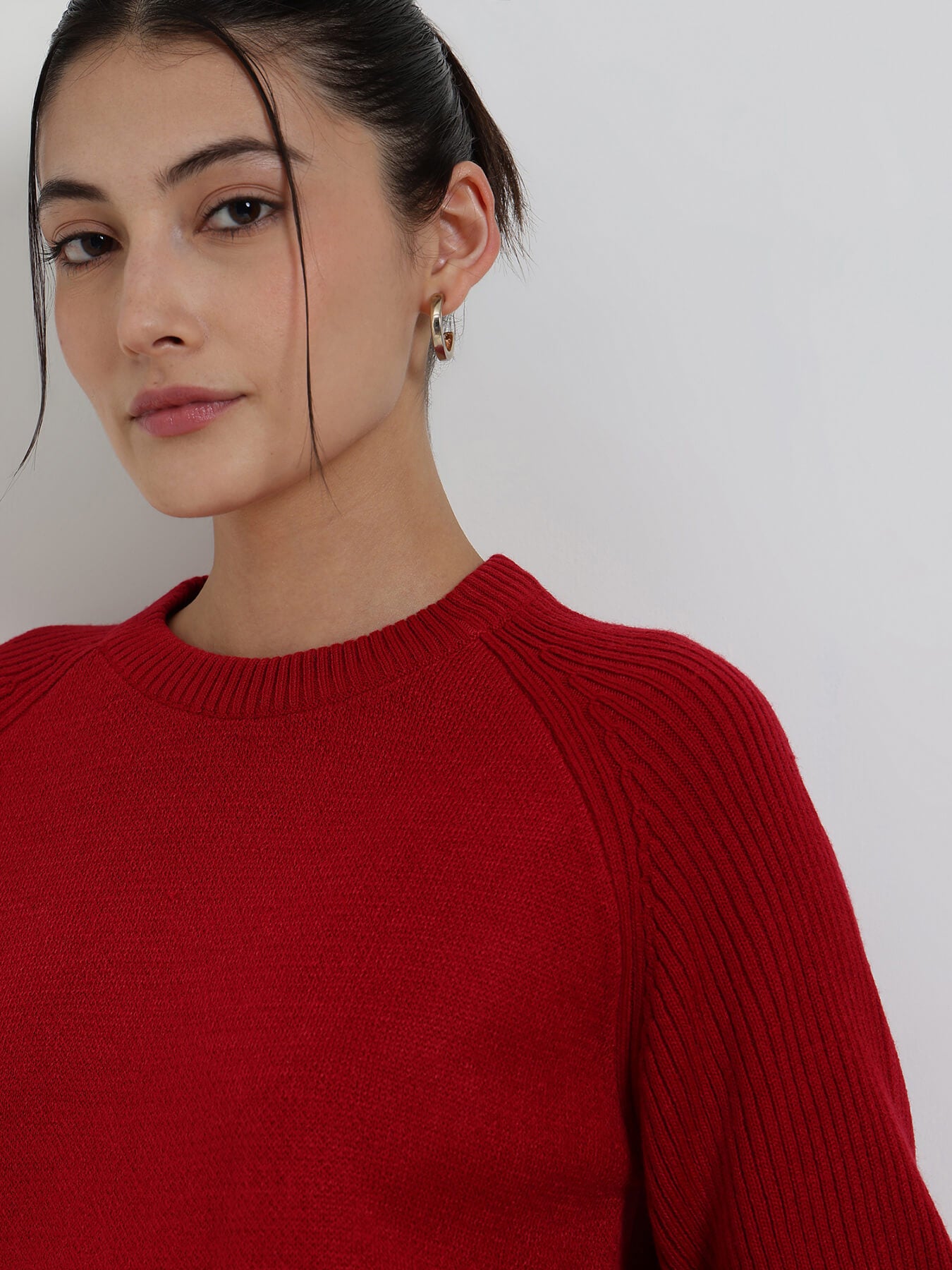 LivSoft Round Neck Pullover - Red