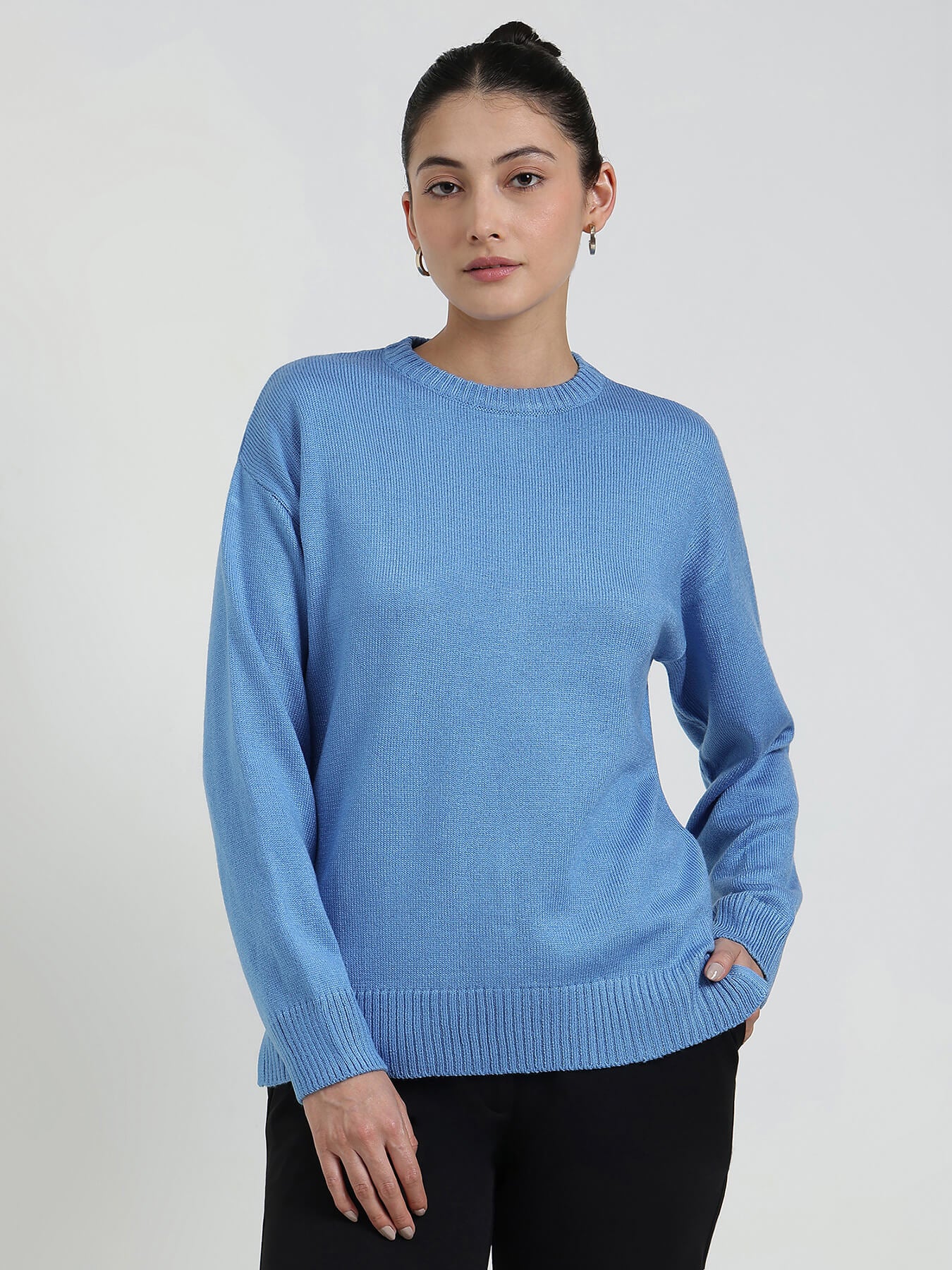 LivSoft Round Neck Sweater - Blue