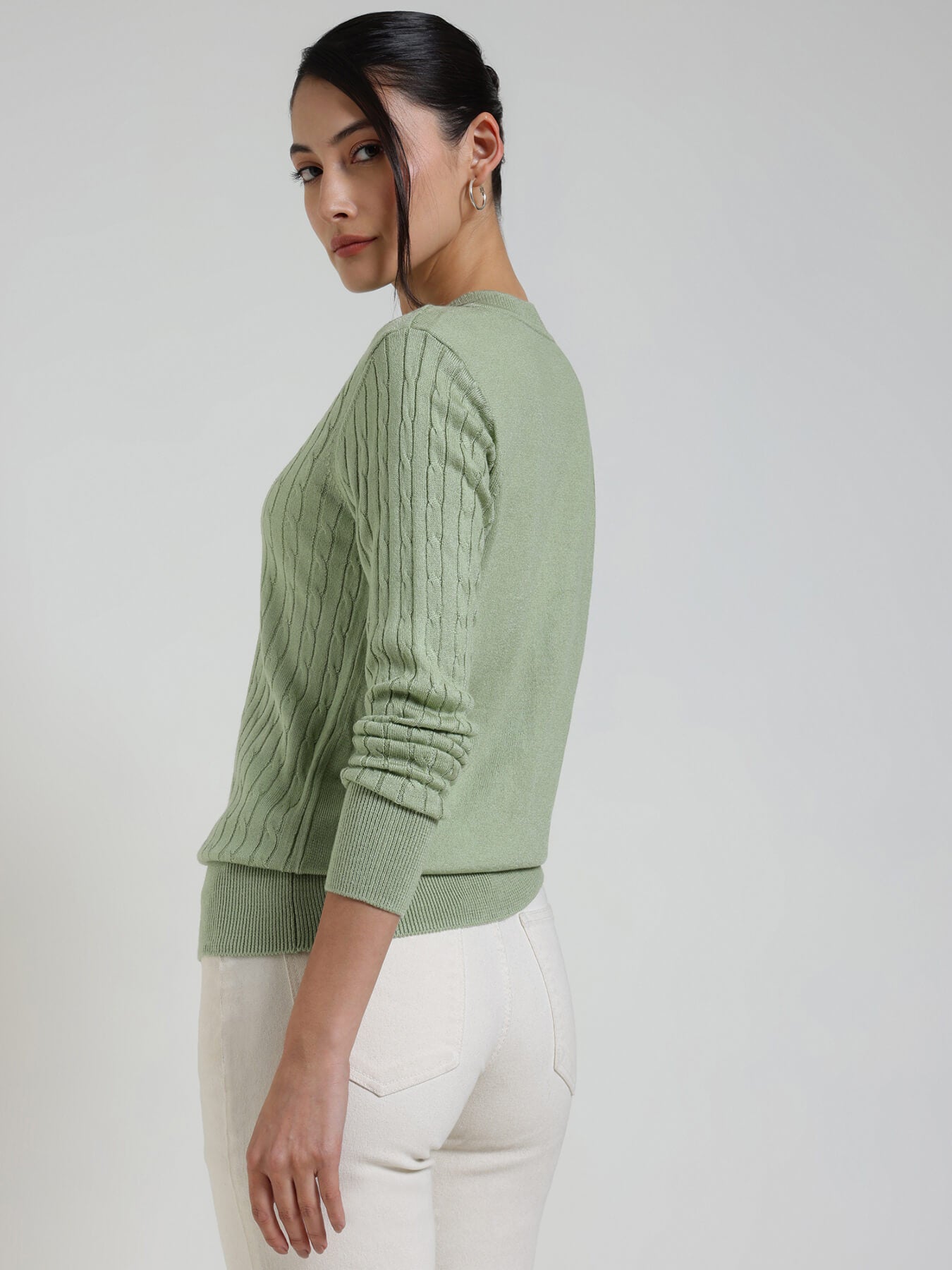 LivSoft V-Neck Sweater - Green