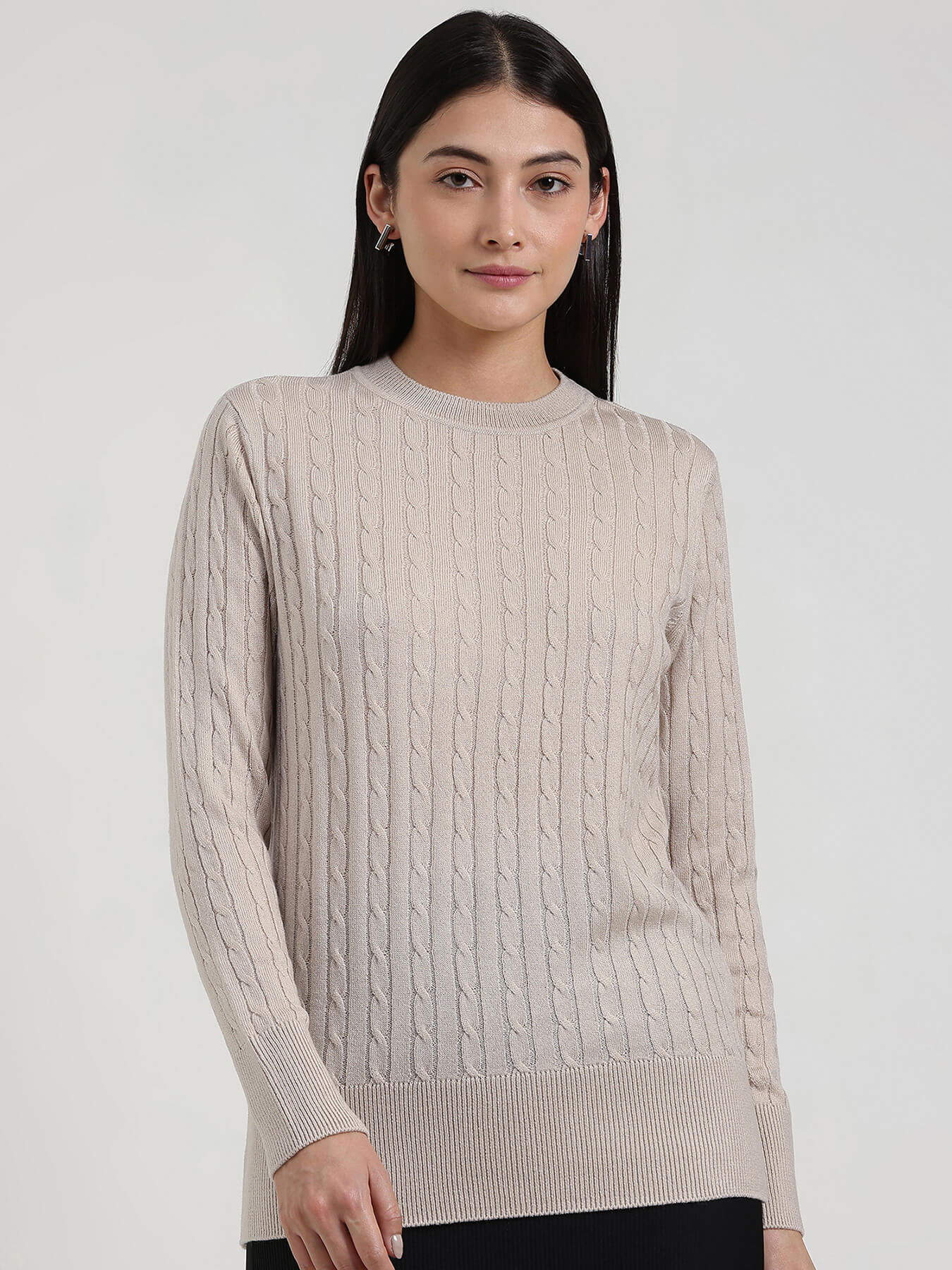 LivSoft Round Neck Sweater - Beige